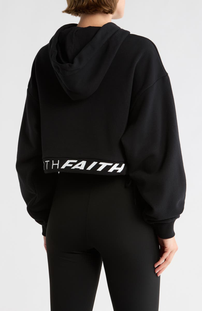 Faith Connexion Fleece Crop Hoodie, Alternate, color, Black/ White