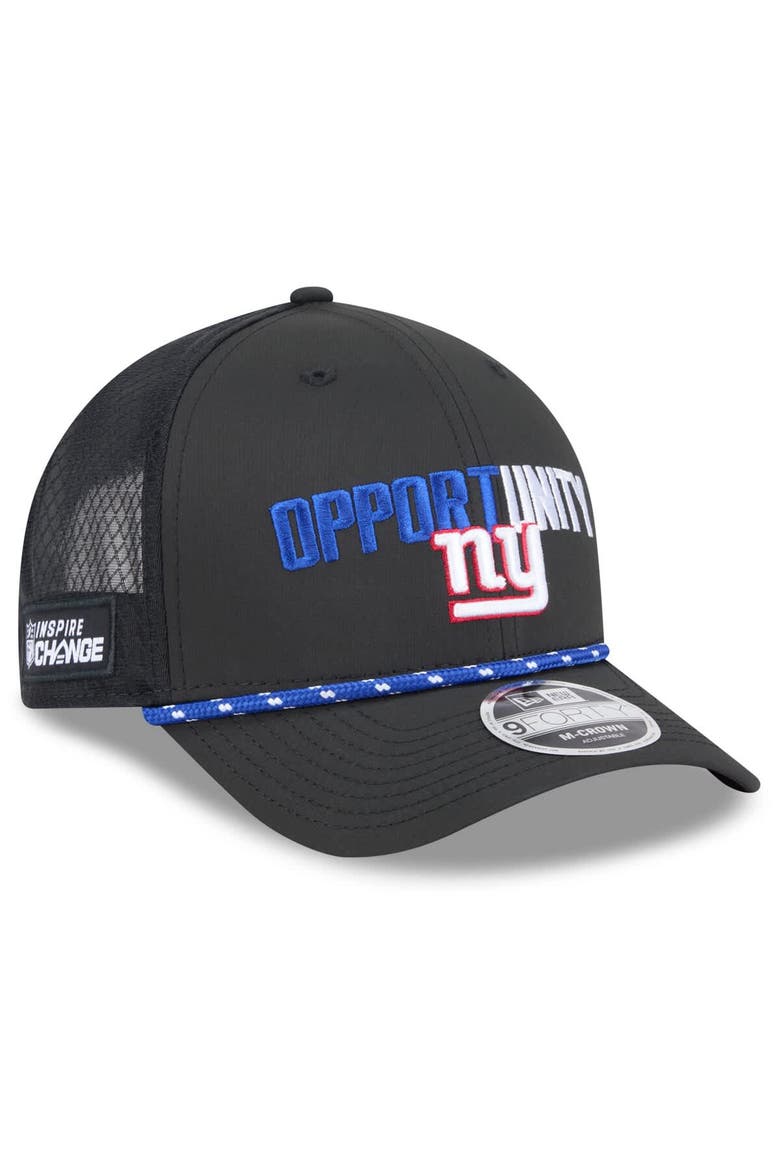 Men's New Era Black New York Giants 2025 Inspire Change 9FORTY M-Crown Adjustable Hat, Main, color, Black