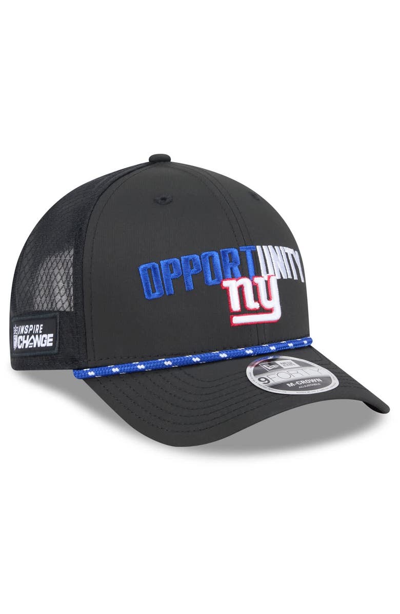 New Era Men's New Era Black New York Giants 2025 Inspire Change 9FORTY M-Crown Adjustable Hat, Main, color, Black