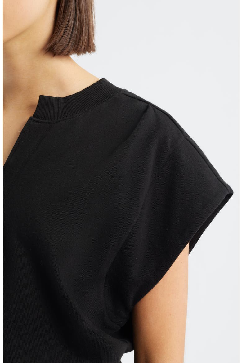 Extended Shoulder Notch Neck Top, Alternate, color, BLACK