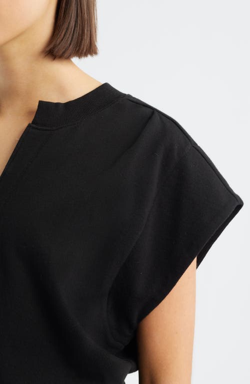 Wit & Wisdom Extended Shoulder Notch Neck Top In Black