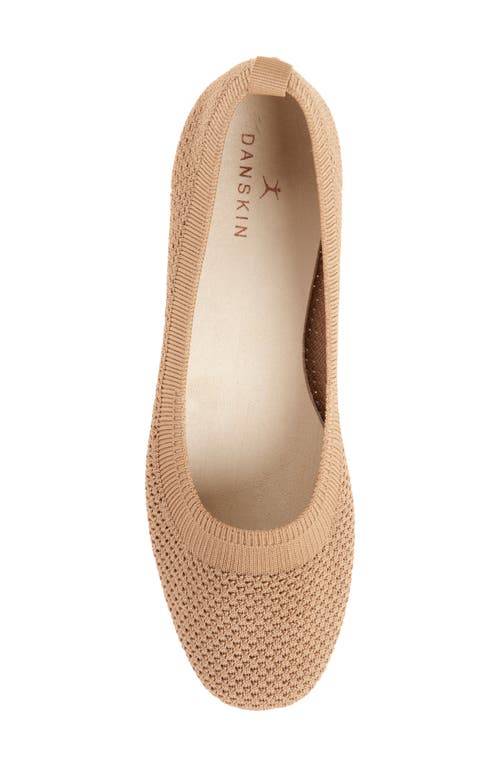 Danskin Knit Ballerina Flat In Camel