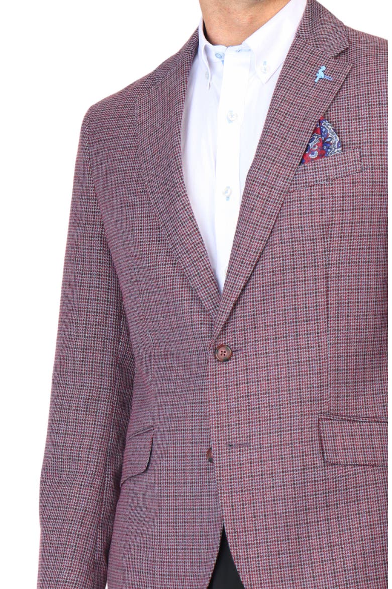Micro Houndstooth Sport Coat, Alternate, color, MERLOT