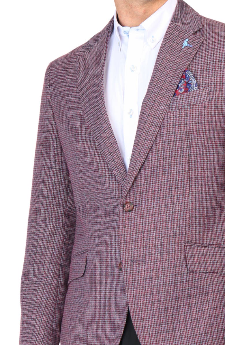 TailorByrd Micro Houndstooth Sport Coat, Alternate, color, Merlot
