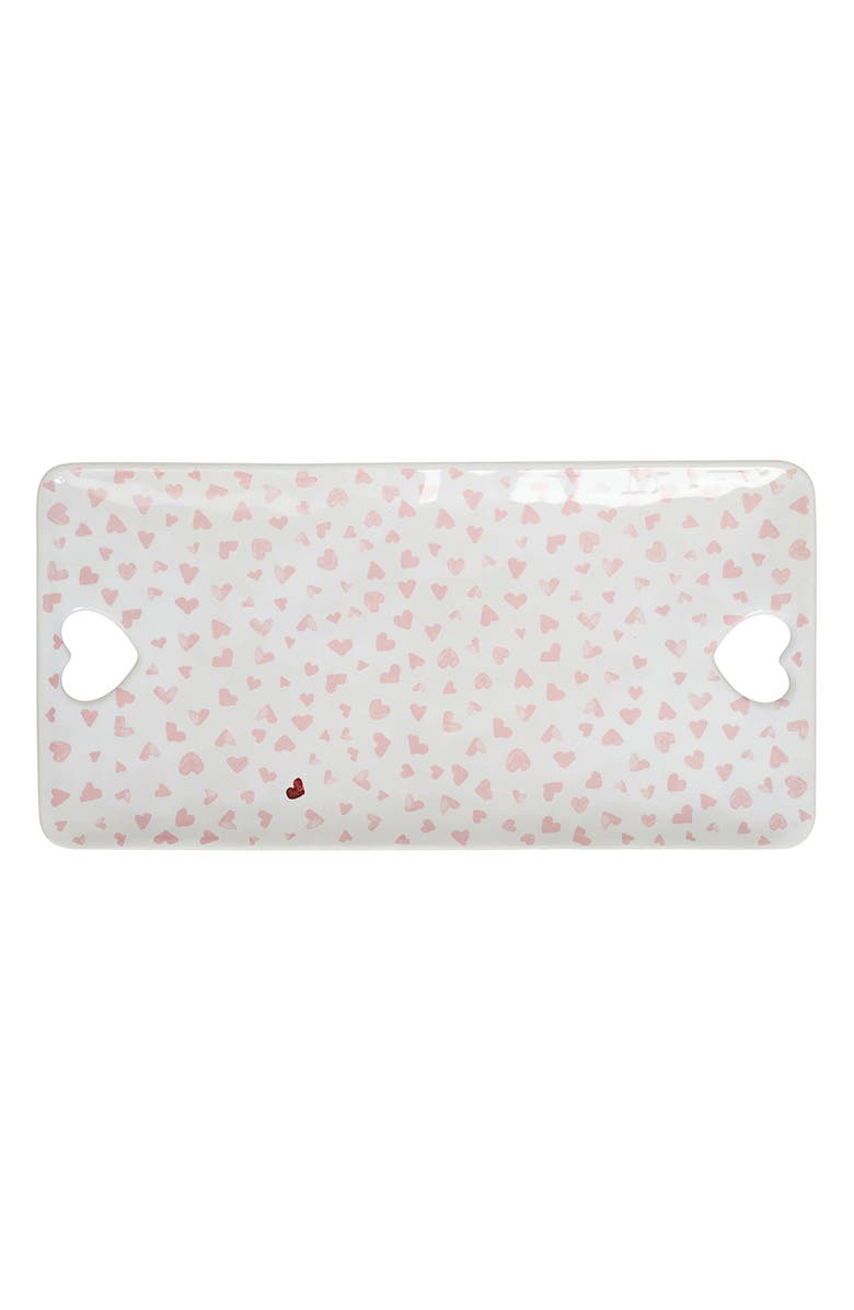 Juliska Love You More Ceramic Hostess Tray, Main, color, Pink