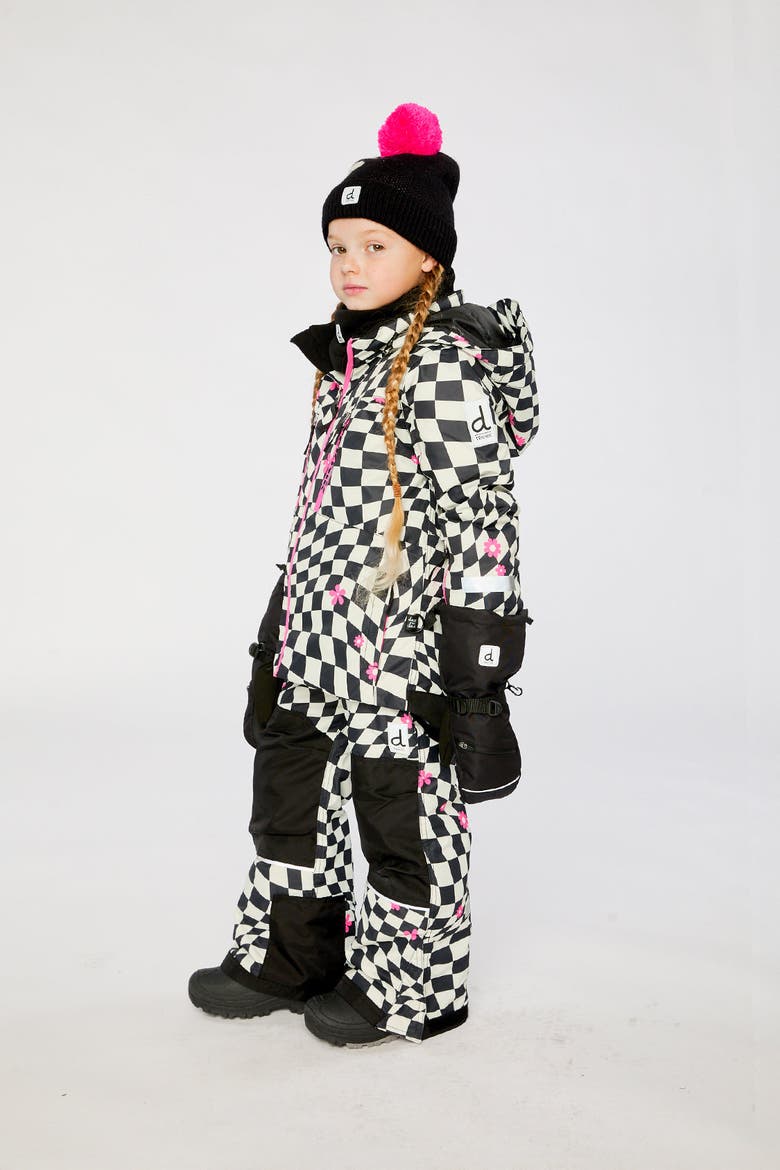 Teknik Expandable Sleeve Fleece Lined Two Piece Jacket & Pants Snowsuit, Alternate, color, White Checkered Print