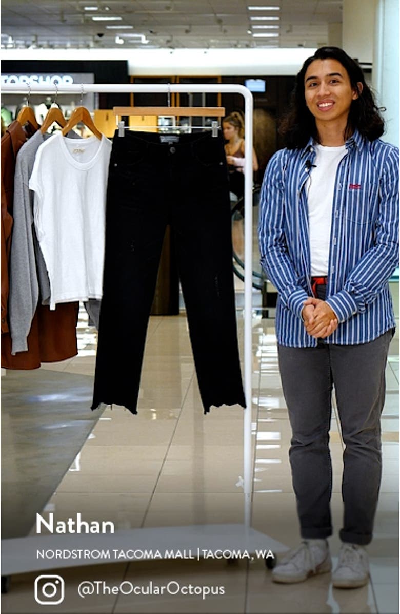 'Ab'Solution Chew Hem Straight Leg Jeans, sales video thumbnail