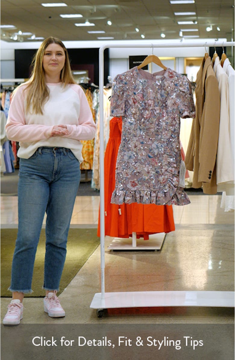 Brittany Sequin Floral Embroidery Cocktail Minidress, sales video thumbnail