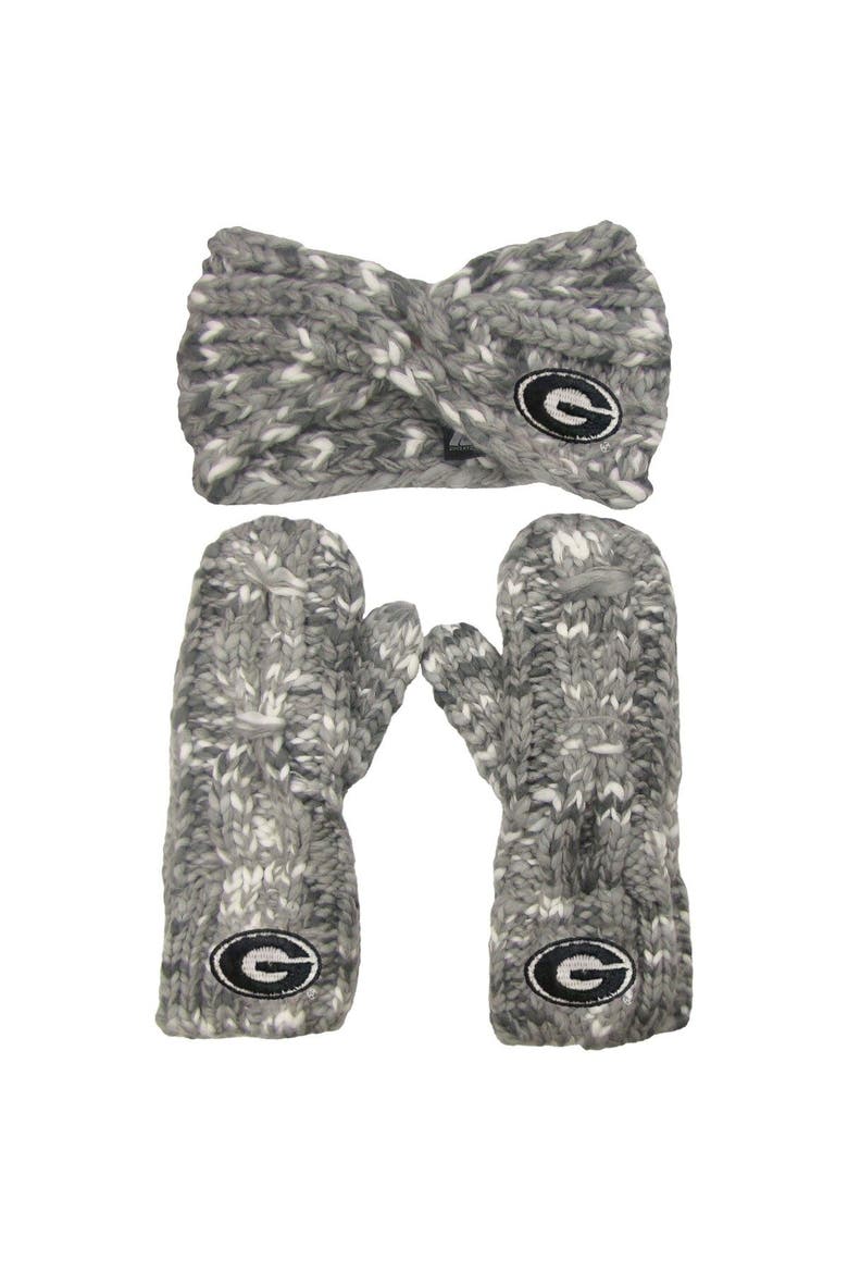 Women's ZooZatz Georgia Bulldogs Logo Marled Headband and Mitten Set, Main, color, Gray