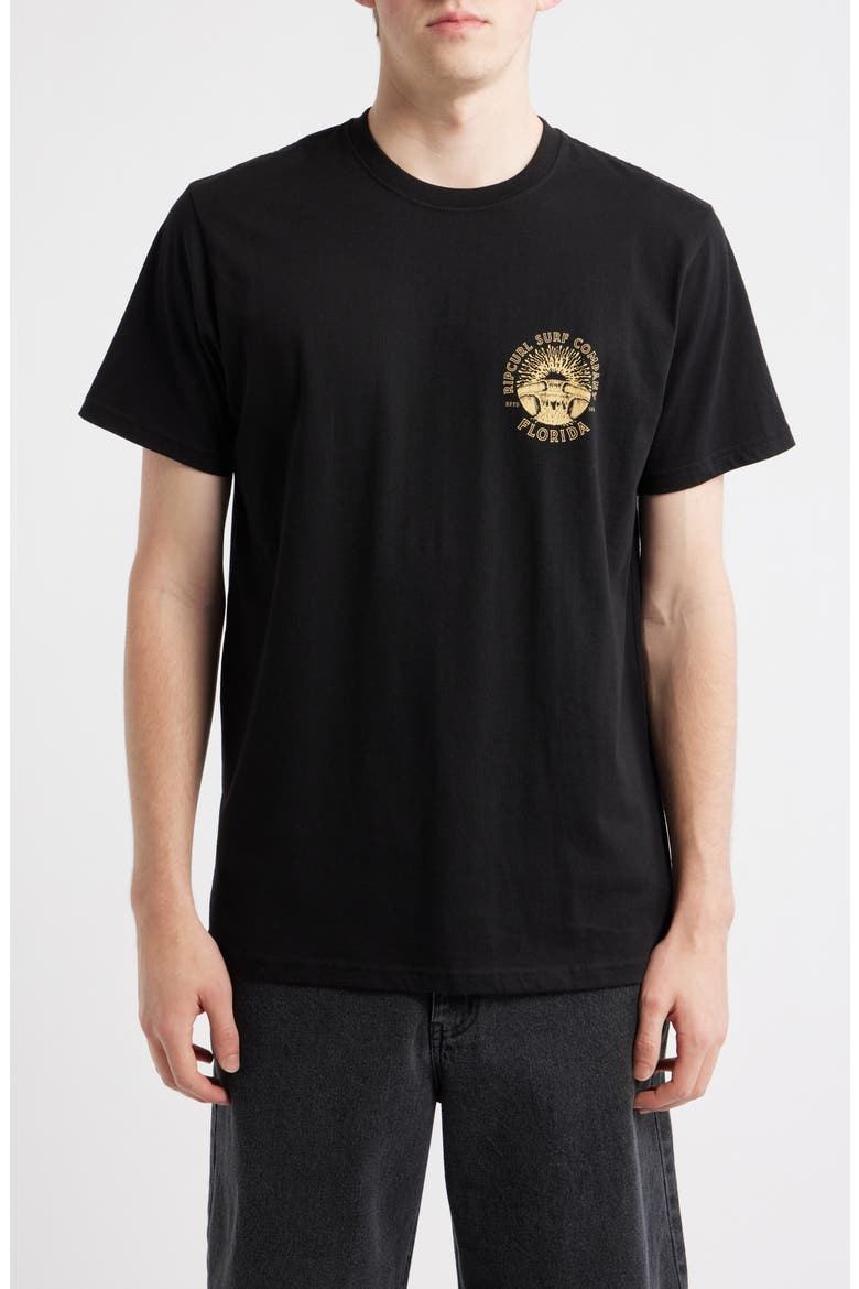 Sunrise Logo Cotton T-Shirt, Main, color, BLACK FLORIDA