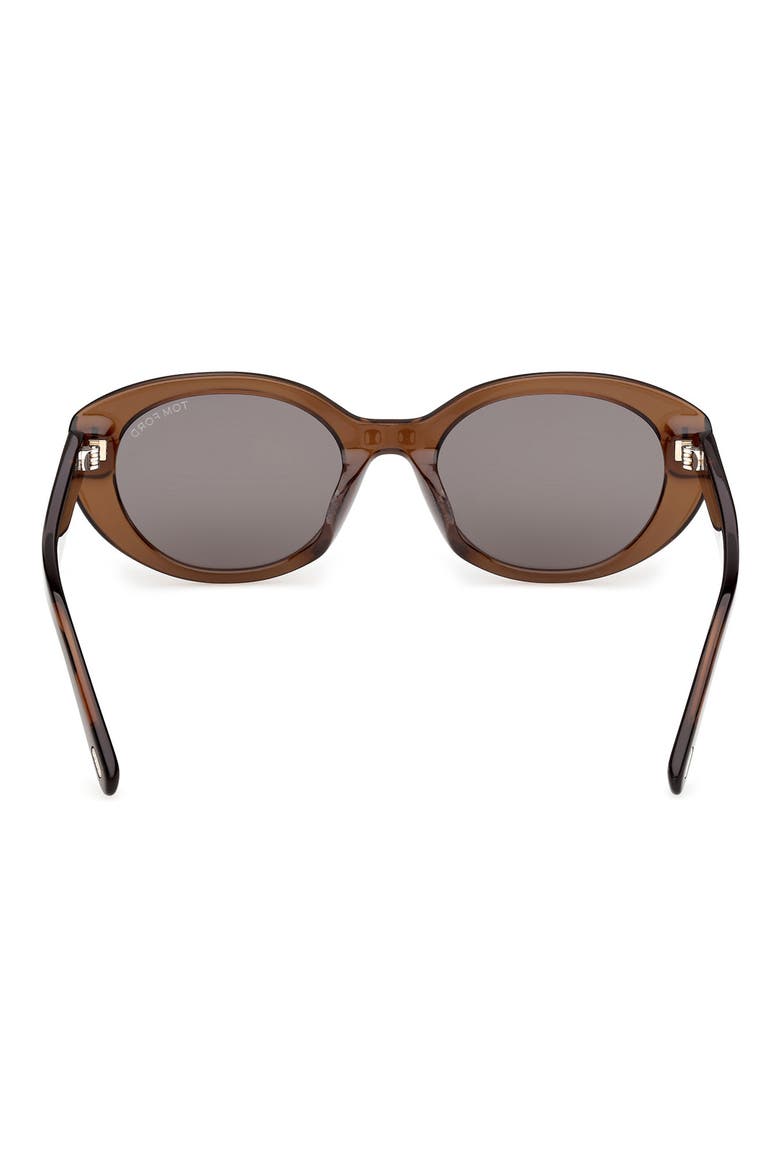 54mm Oval Sunglasses, Alternate, color, SHINY LIGHT BROWN / SMOKE