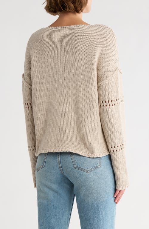 Rd Style Open Stitch Detail Sweater In Neutral