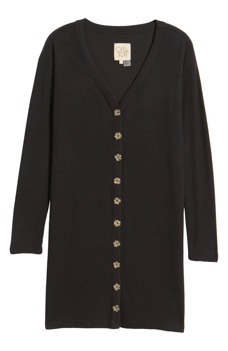 Chaser Long Sleeve Cardigan Sweater Minidress, Alternate, color,