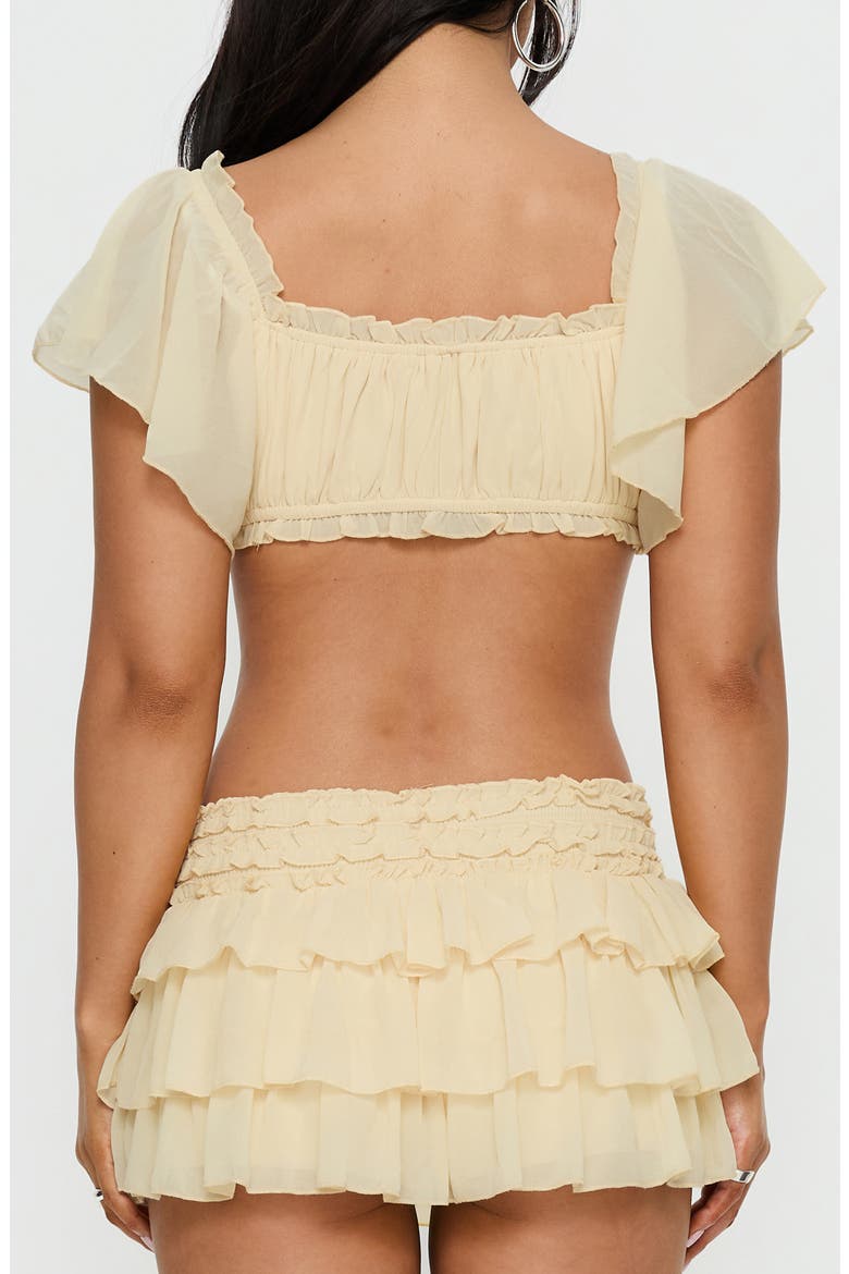 Iluminada Frill Crop Top, Main, color, YELLOW