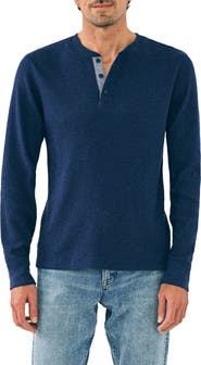 Faherty Surplus Long Sleeve Organic Cotton Waffle Henley