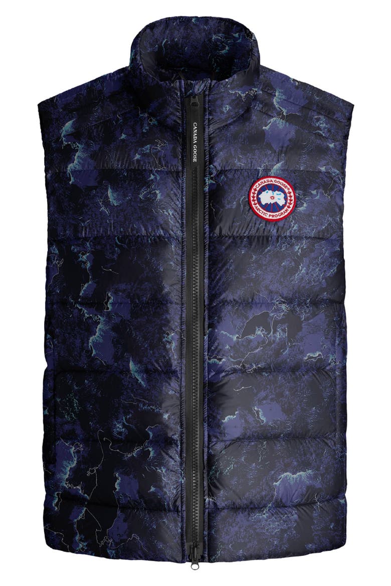 Crofton Water Resistant Packable Quilted 750-Fill-Power Down Vest, Alternate, color, COASTLINES-ABLU