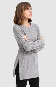 Belle & Bloom At Last Cable Knit Jumper with Slit
