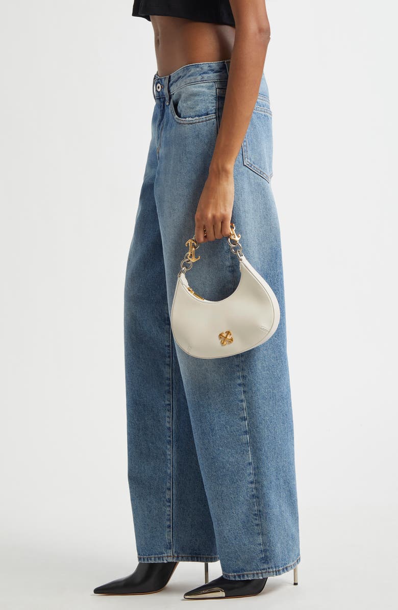 Off-White Hemisphere Chain Leather Top Handle Bag, Alternate, color,