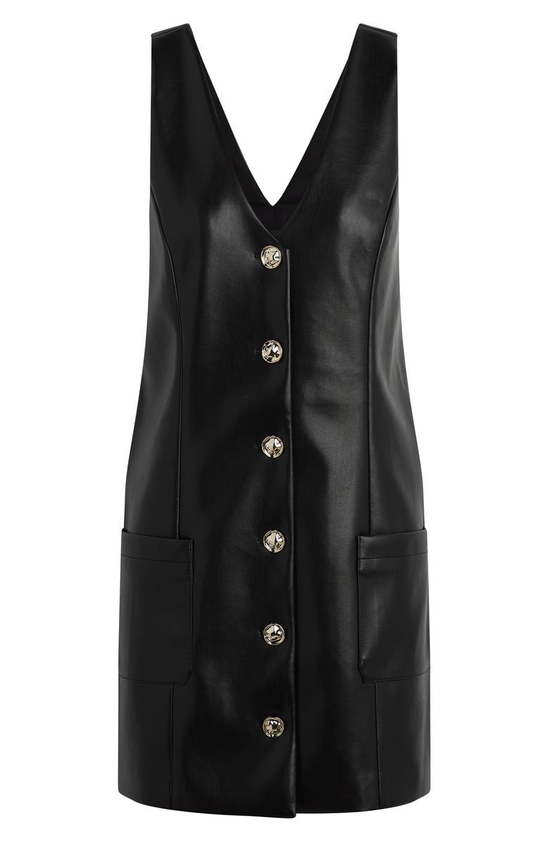 Favorite Daughter The Sasha Faux Leather Minidress, Alternate, color, Raven