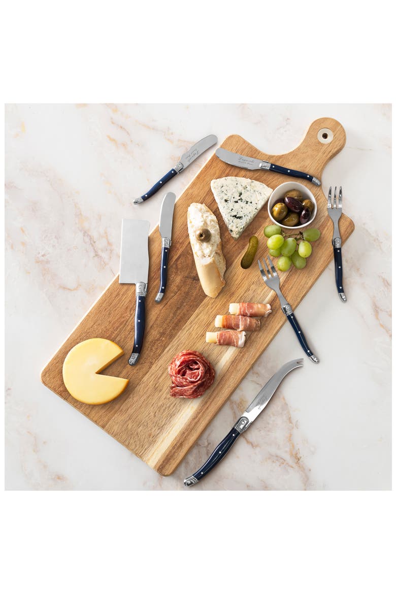 Laguiole Ultimate 11-Piece Assorted Cheese Knives, Alternate, color, NAVY
