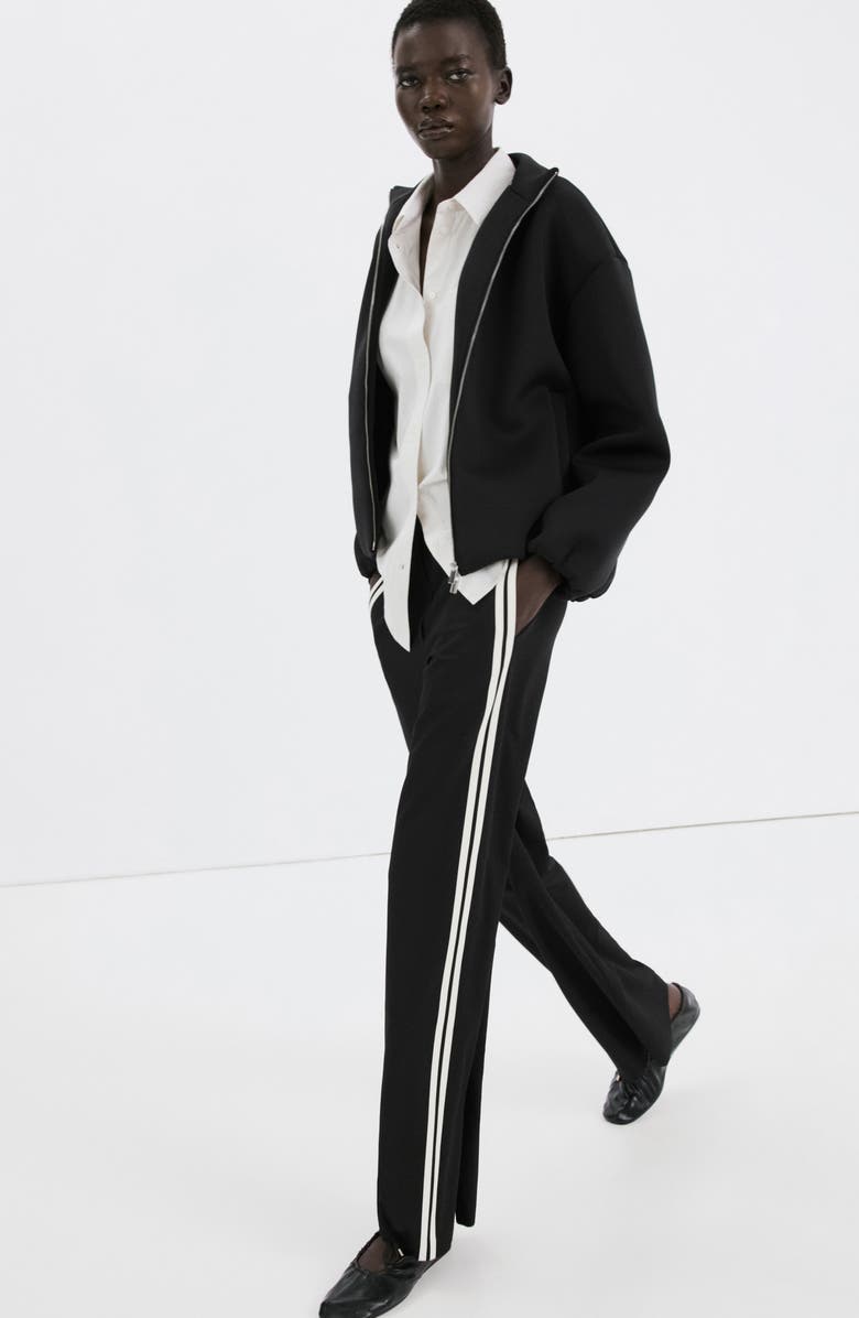 MANGO Sophie Stripe Pants, Alternate, color, Black