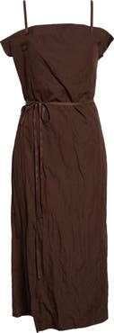 OSSOU Shore Apron Wrap Midi Dress