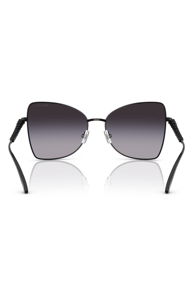 Jimmy Choo 55mm Butterfly Sunglasses, Alternate, color, Black