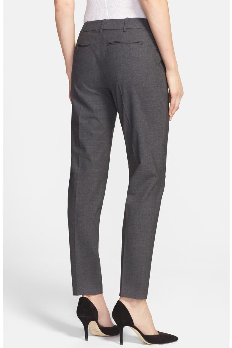 Pintuck Tapered Trouser, Alternate, color, BLACK