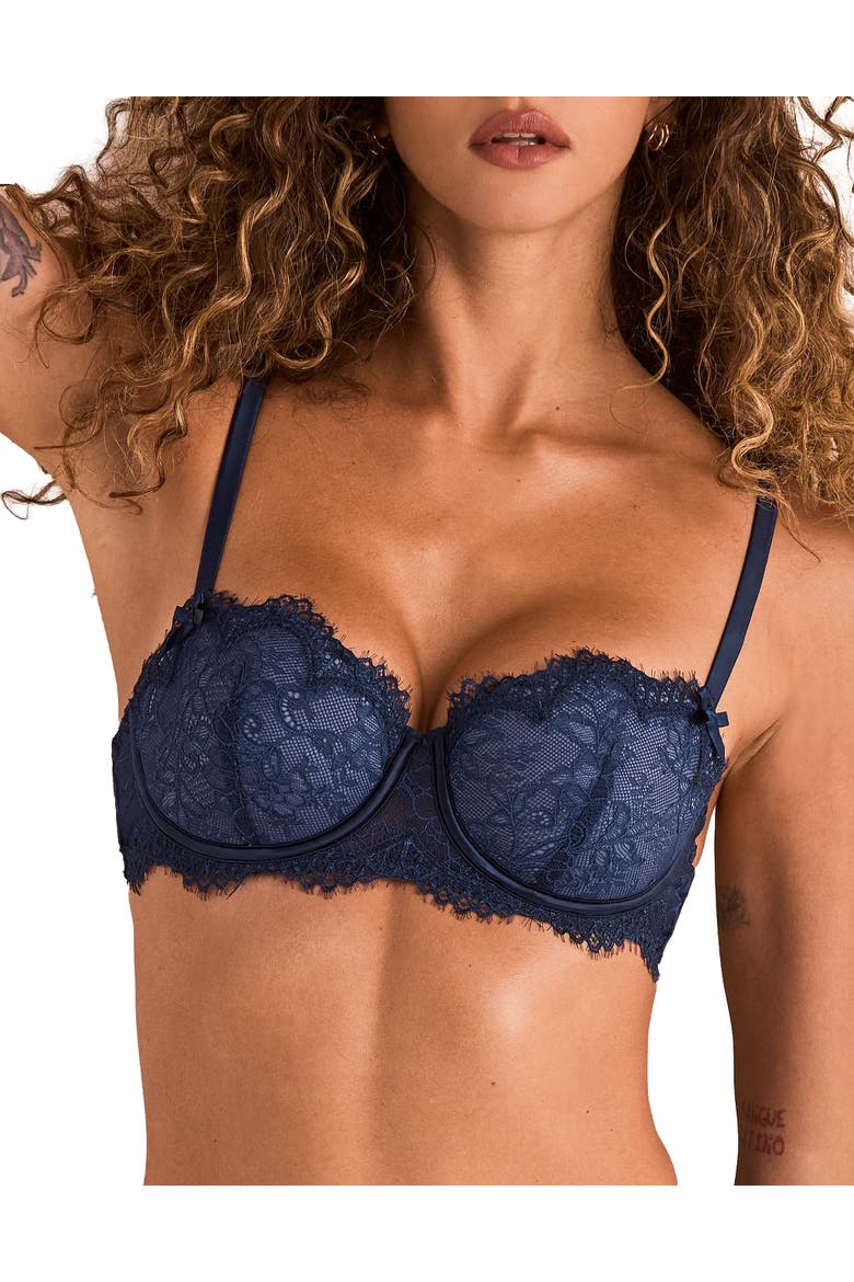 Karah Push Up Balconette Bra, Main, color, Dark blue