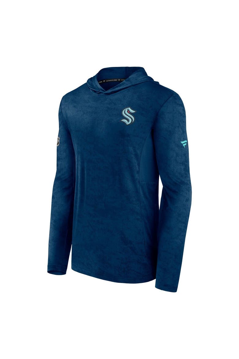 Men's Fanatics Branded Deep Sea Blue Seattle Kraken Authentic Pro Rink Camo Pullover Hoodie, Alternate, color, Navy