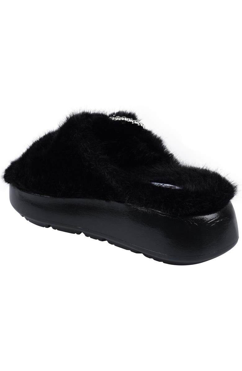 ZIGIny Fly Faux Fur Platform Slide Sandal, Alternate, color, Black