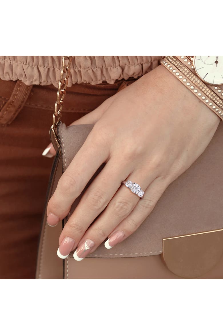 2-1/4CT DEW Moissanite 3-Stone Ring, Alternate, color, Sterling Silver