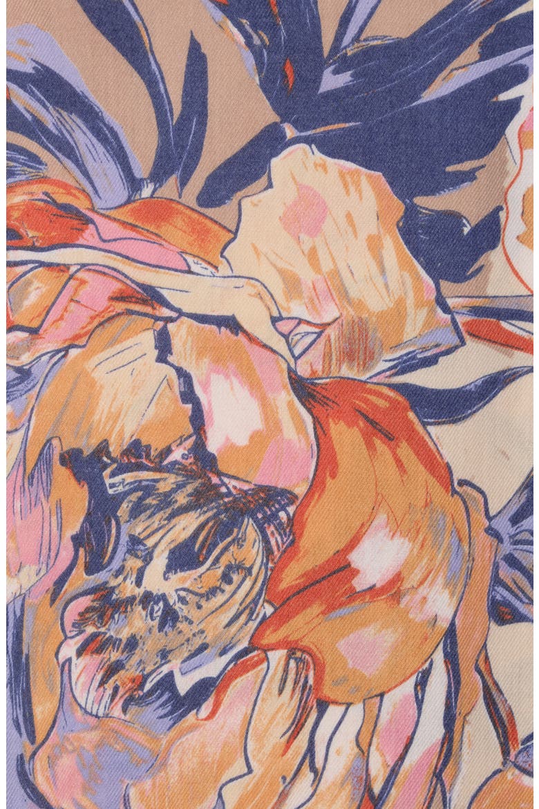Peony Square Scarf, Alternate, color, TAUPE MULTI