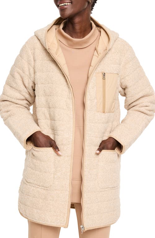 NZ ACTIVE by NIC+ZOE Hooded Quilted Reversible Coat in Neutral Multi 