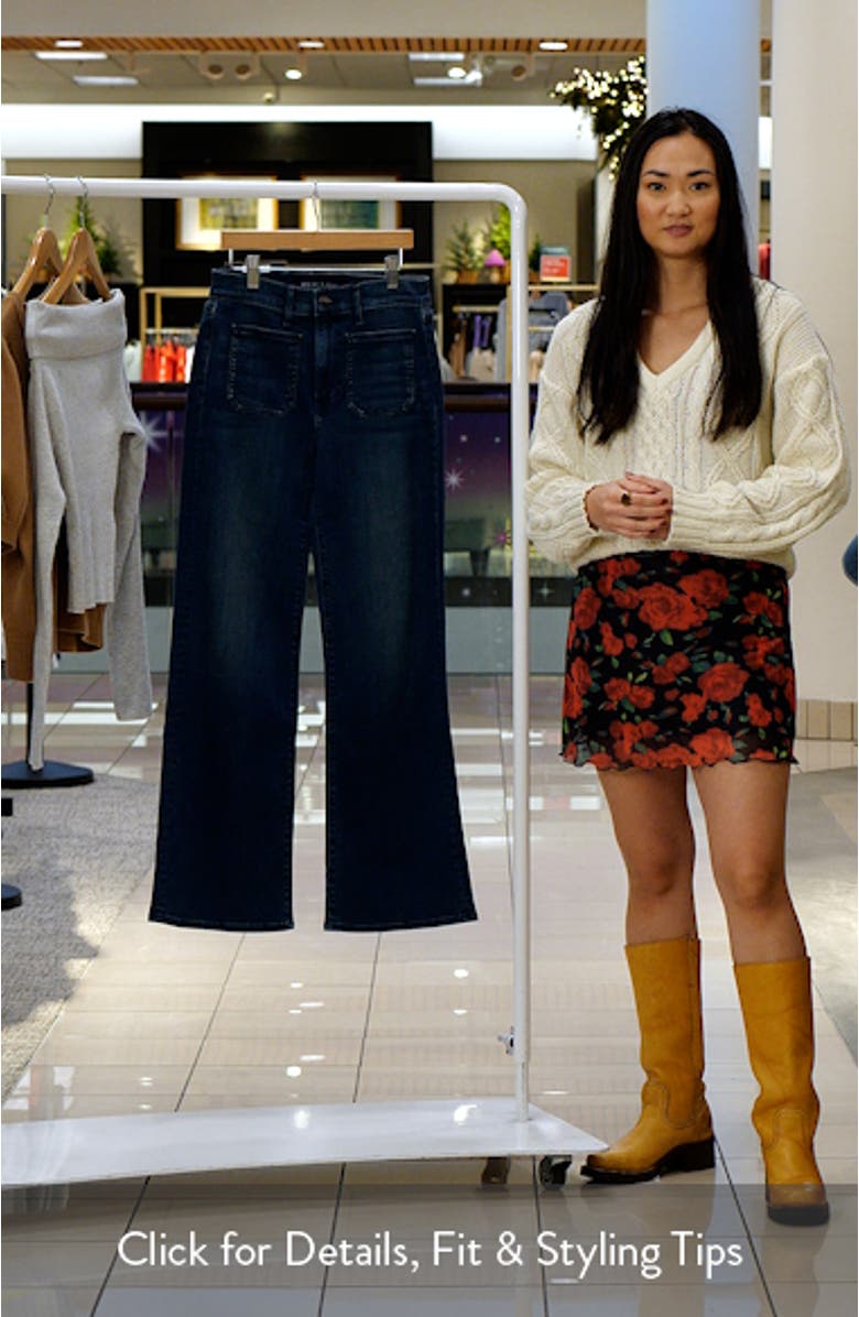 Crosbie Loafer High Waist Patch Pocket Wide Leg Jeans, sales video thumbnail