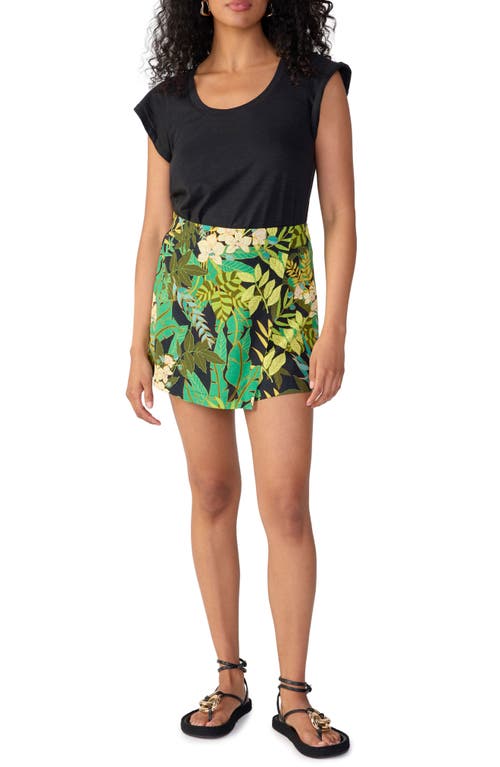 Sanctuary Tropical Floral Faux Wrap Miniskort In Tropical Green