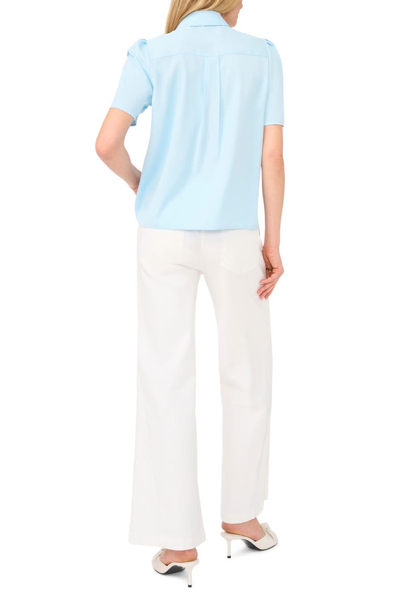 Puff Sleeve Button-Up Top, Alternate, color, OCEAN AIR