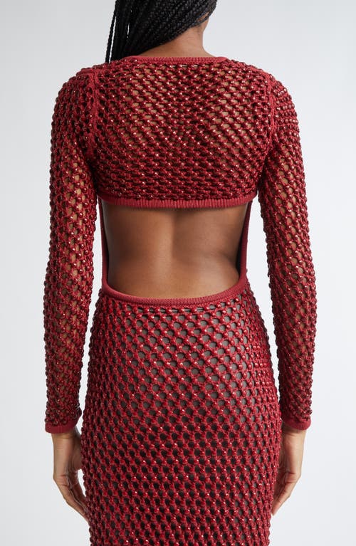 Diotima Gala Crystal Mesh Shrug In Paprika