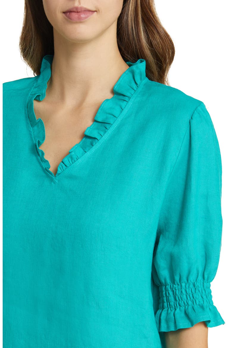 Nydela Linen Shift Dress, Alternate, color, GREENLAKE
