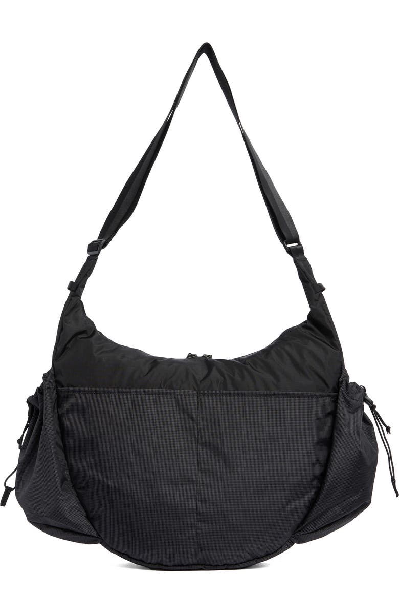 Baboon to the Moon Big Crescent Ripstop Crossbody Bag, Alternate, color, Black