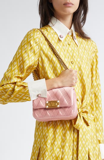 Valentino Garavani Small Quiltie 67 Quilted Silk Shoulder
