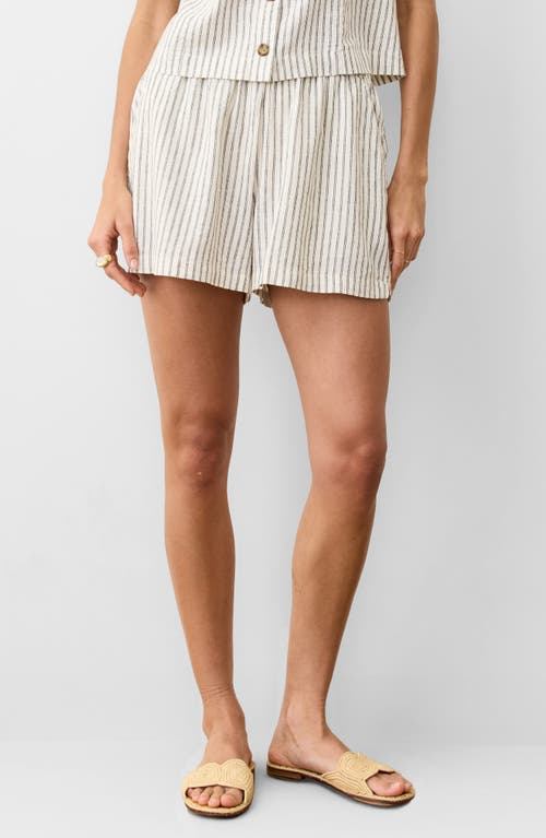 Marine Layer Allison Stripe Hemp Blend Shorts in Cream/Navy Stripe  product