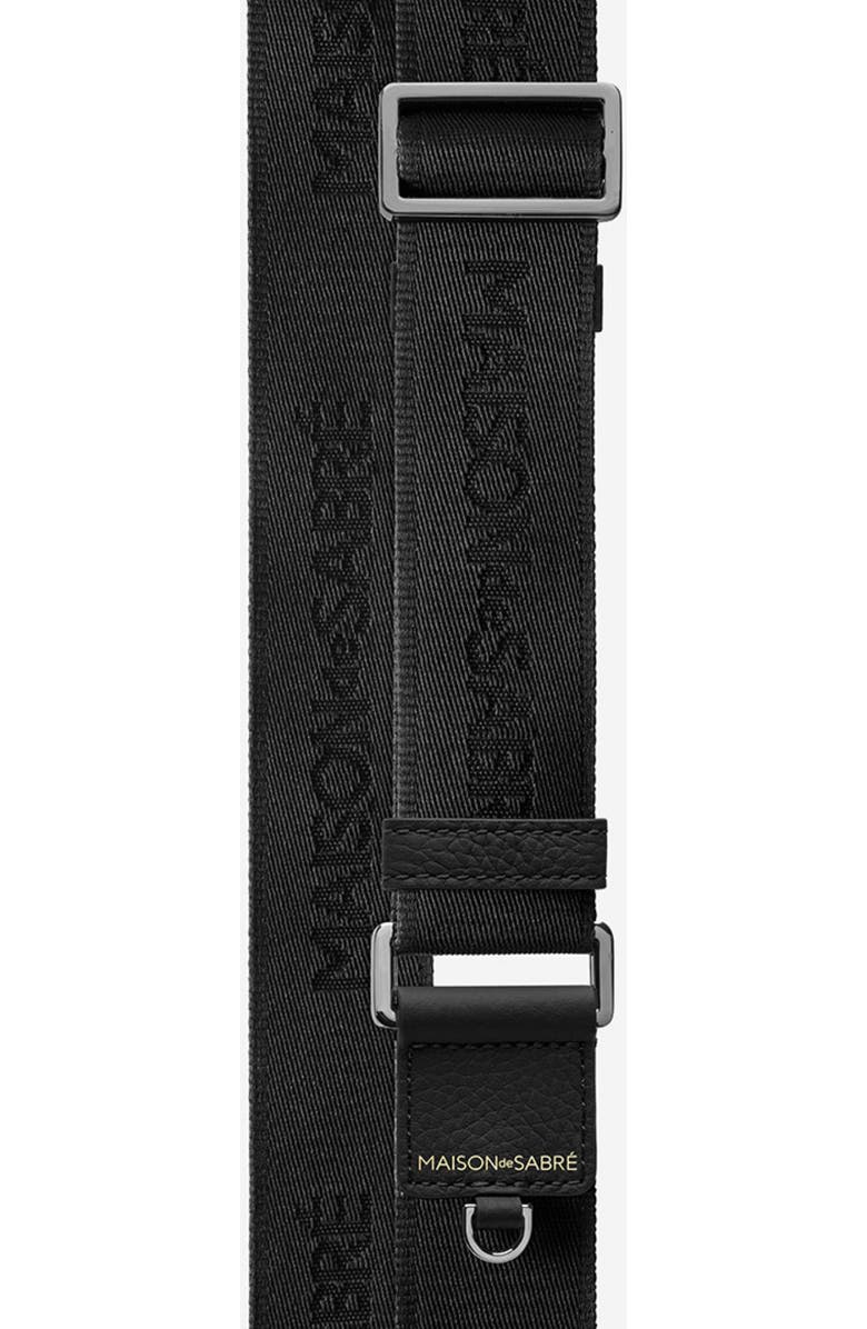 MAISON de SABRÉ Small Leather Messenger Bag, Alternate, color, Black Caviar