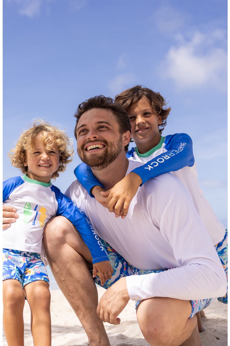 Kids' Breakwater Beach UPF 50+ Rashguard, Alternate, color, WHITE MULTI