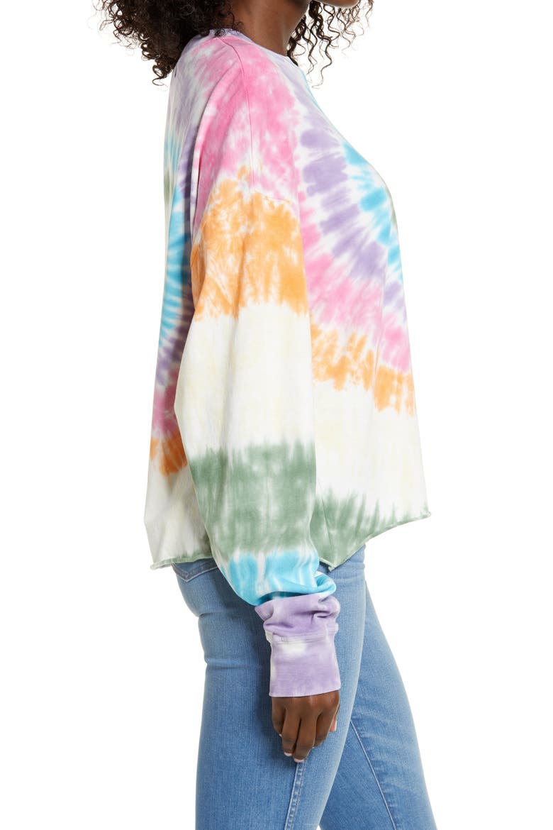 Rainbow Tie Dye Long Sleeve T-Shirt, Alternate, color, RAINBOW SPIRAL