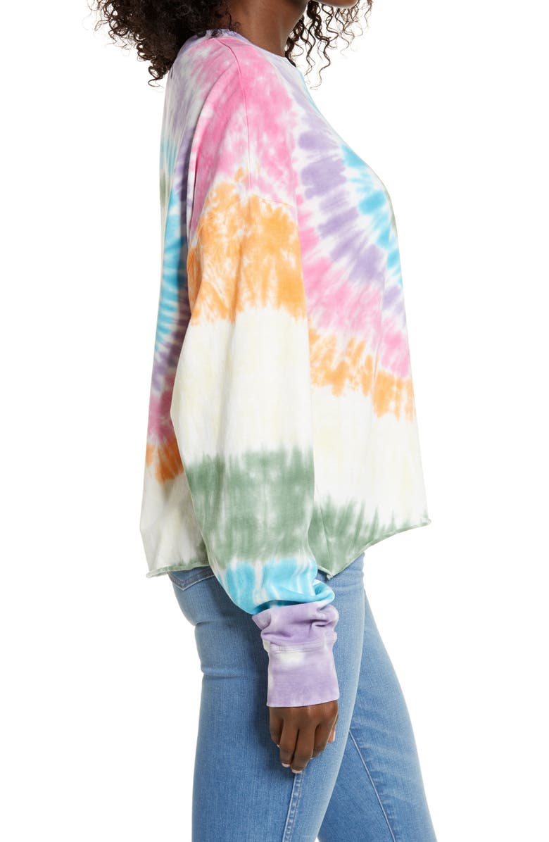 Daydreamer Rainbow Tie Dye Long Sleeve T-Shirt, Alternate, color, 