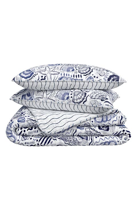 Coastal Seashell Print Quilt