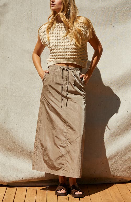 Crescent Textured Sweater Knit Crop Top In Bone