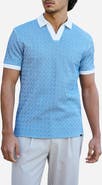 MAUVAIS Calvi Swirl Geo Jacquard Slim Polo