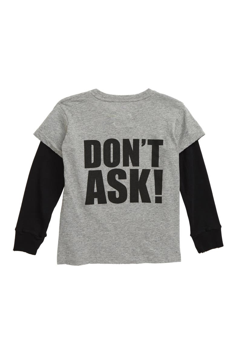 Don't Ask! Layer T-Shirt, Alternate, color, HEATHER GREY